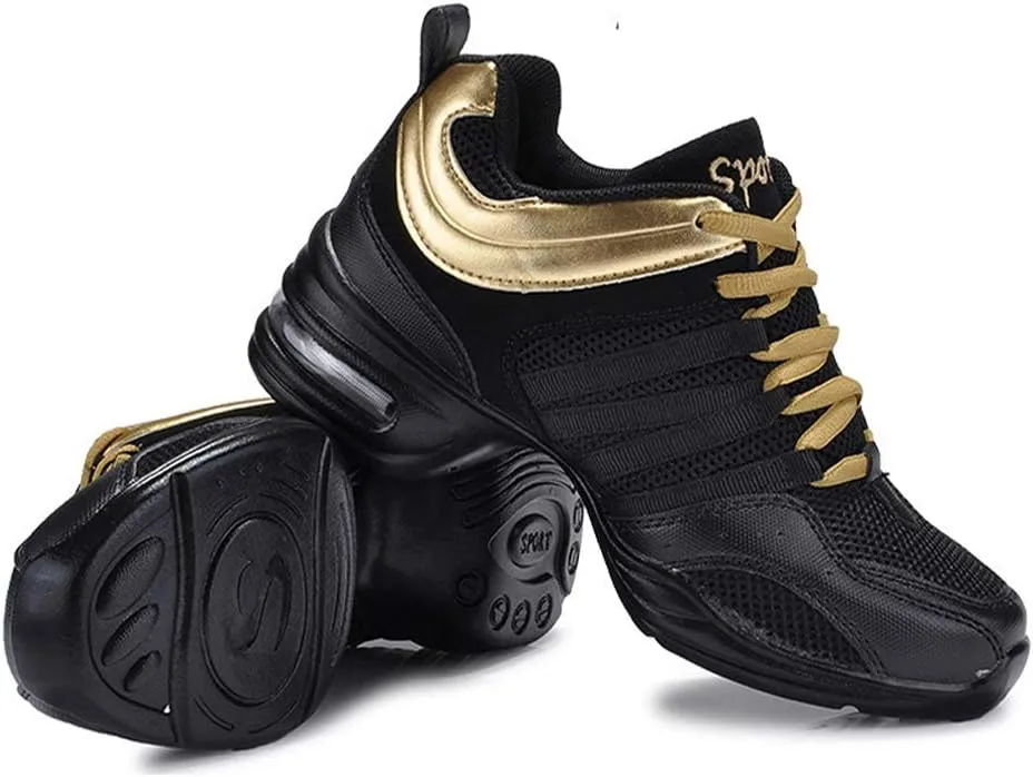 Modern Dance Shoes Women Air Cushion Sole Walking Shoes Ballroom Jazz Hip hop Practice Sneakers Dance Shoes, Model LYX-729