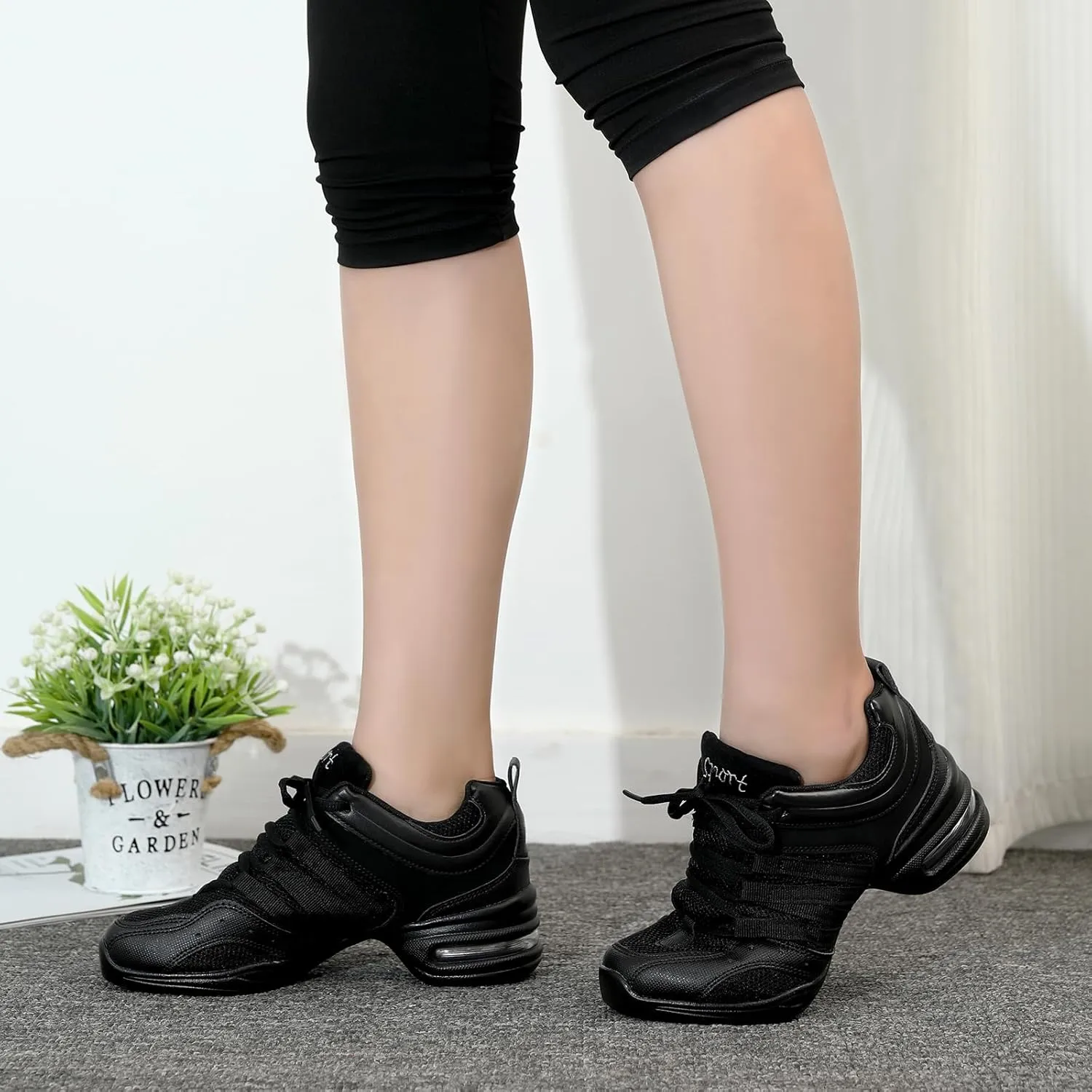 Modern Dance Shoes Women Air Cushion Sole Walking Shoes Ballroom Jazz Hip hop Practice Sneakers Dance Shoes, Model LYX-729