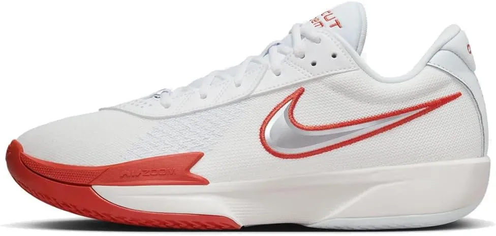Nike G.T. Cut Academy Men's Basketball Shoes (FB2599-101, Summit White/Picante RED/Football Grey/Metallic Silver) Size 13