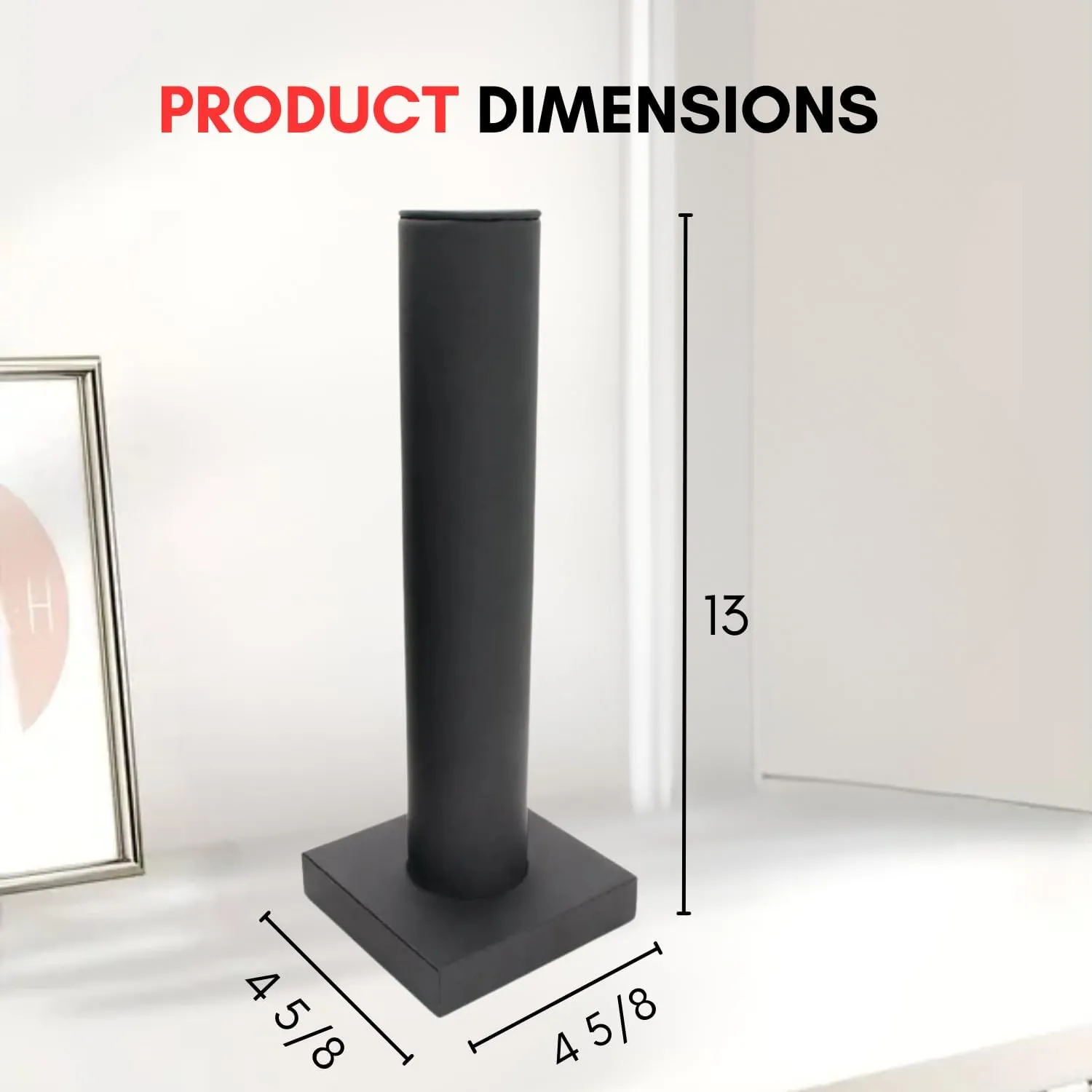 Novel Box Black Leatherette Vertical Bracelet/Bangle Display Tower - Jewelry Organizer Tower Stands for Bracelet Displays - Hair Tie Bangle Bracelet Watch Scrunchie Holder for Selling or Personal Use