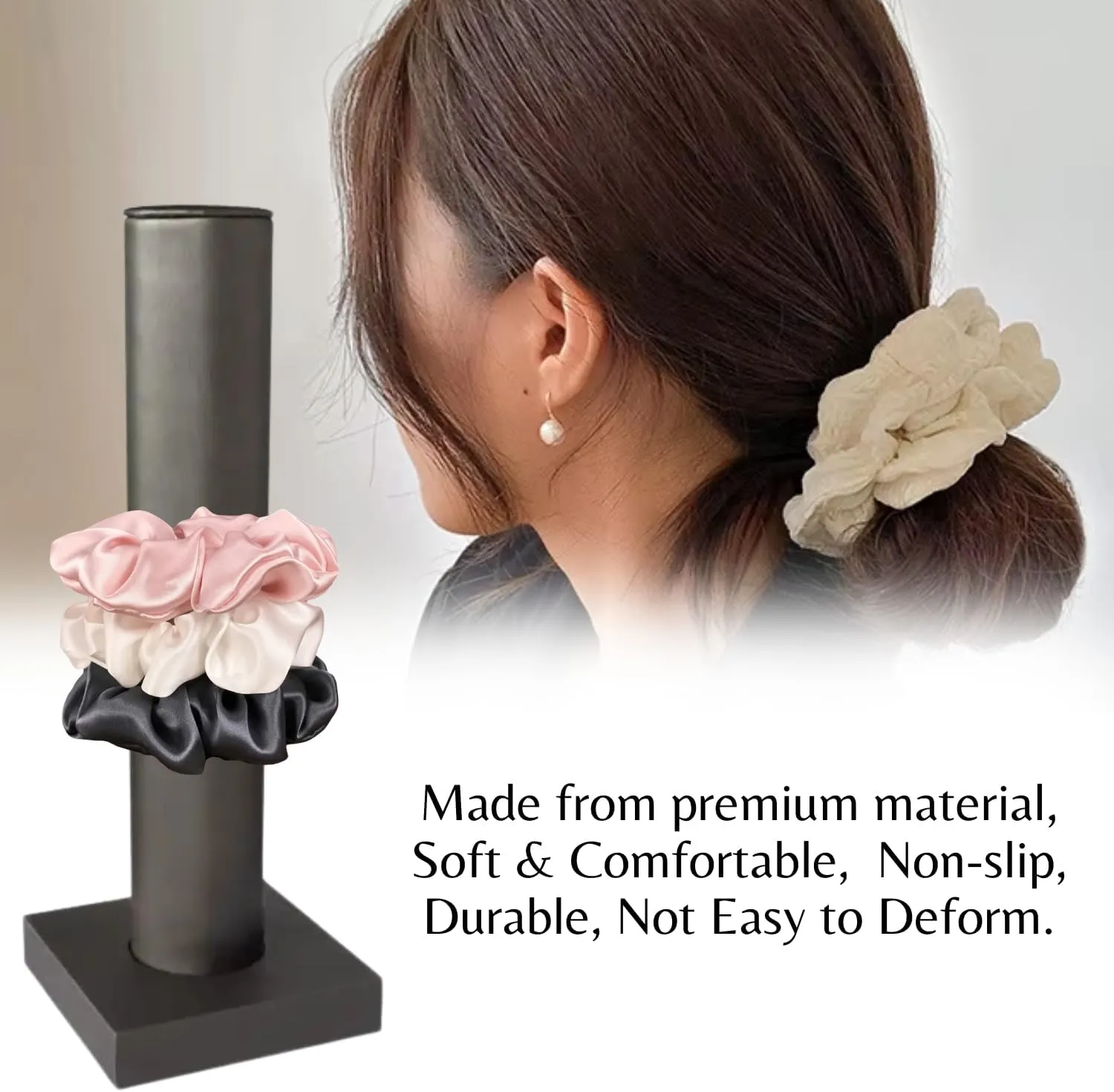 Novel Box Silver Leatherette Vertical Bracelet/Bangle Display Tower - Jewelry Organizer Tower Stands for Bracelet Displays - Hair Tie Bangle Bracelet Watch Scrunchie Holder for Selling or Personal Use