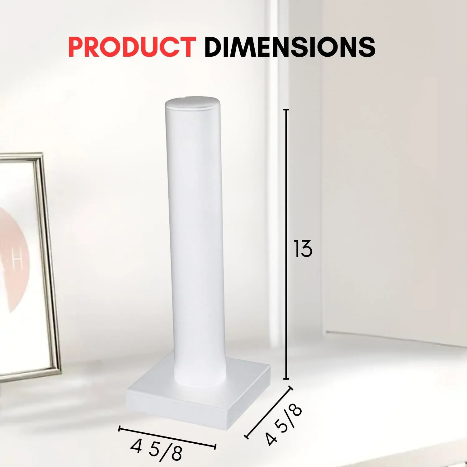 Novel Box White Leatherette Vertical Bracelet/Bangle Display Tower - Jewelry Organizer Tower Stands for Bracelet Displays - Hair Tie Bangle Bracelet Watch Scrunchie Holder for Selling or Personal Use
