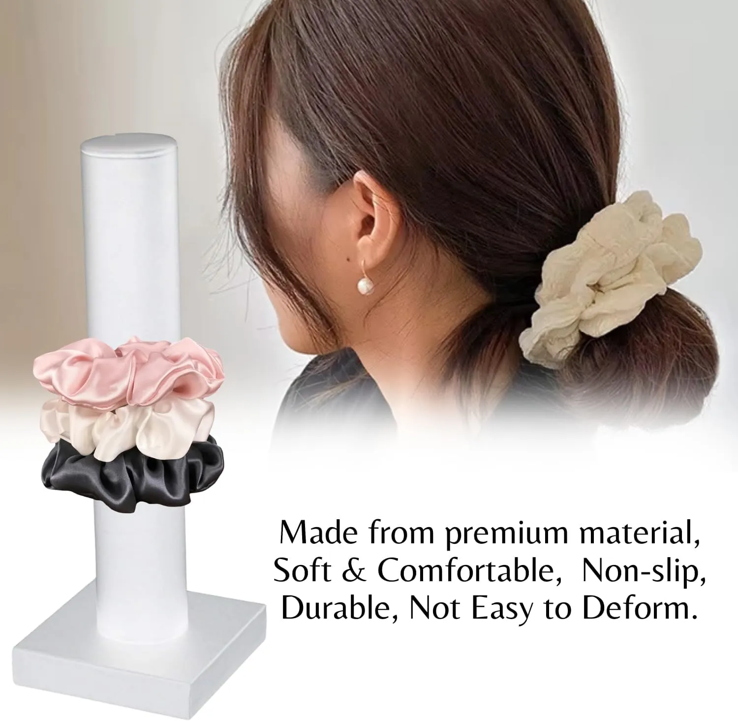 Novel Box White Leatherette Vertical Bracelet/Bangle Display Tower - Jewelry Organizer Tower Stands for Bracelet Displays - Hair Tie Bangle Bracelet Watch Scrunchie Holder for Selling or Personal Use