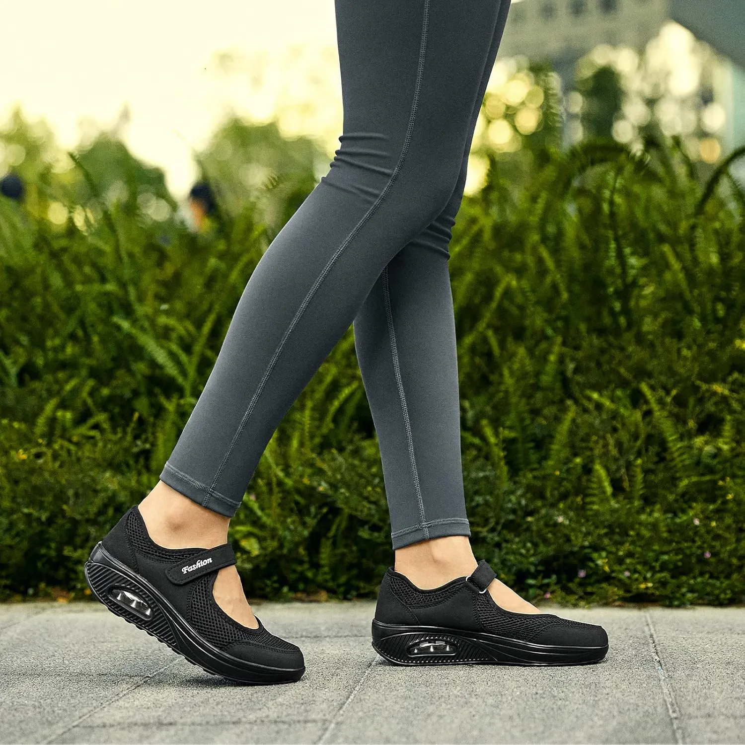 Nurse Shoes for Women Comfortable Velcro Shoes Non-Slip Work Shoes Lightweight Breathable Mesh Slip on Casual Walking Shoes with Arch Support Nursing Orthotic Diabetes Plantar Fasciitis Shoes