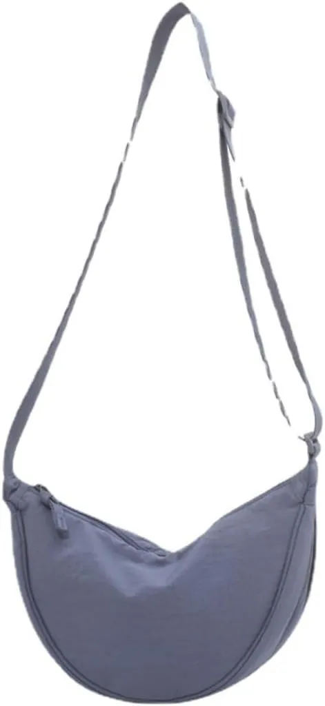 Nylon Slouchy Purse Crossbody Hobo for Women Men Small Round Mini Shoulder Bag