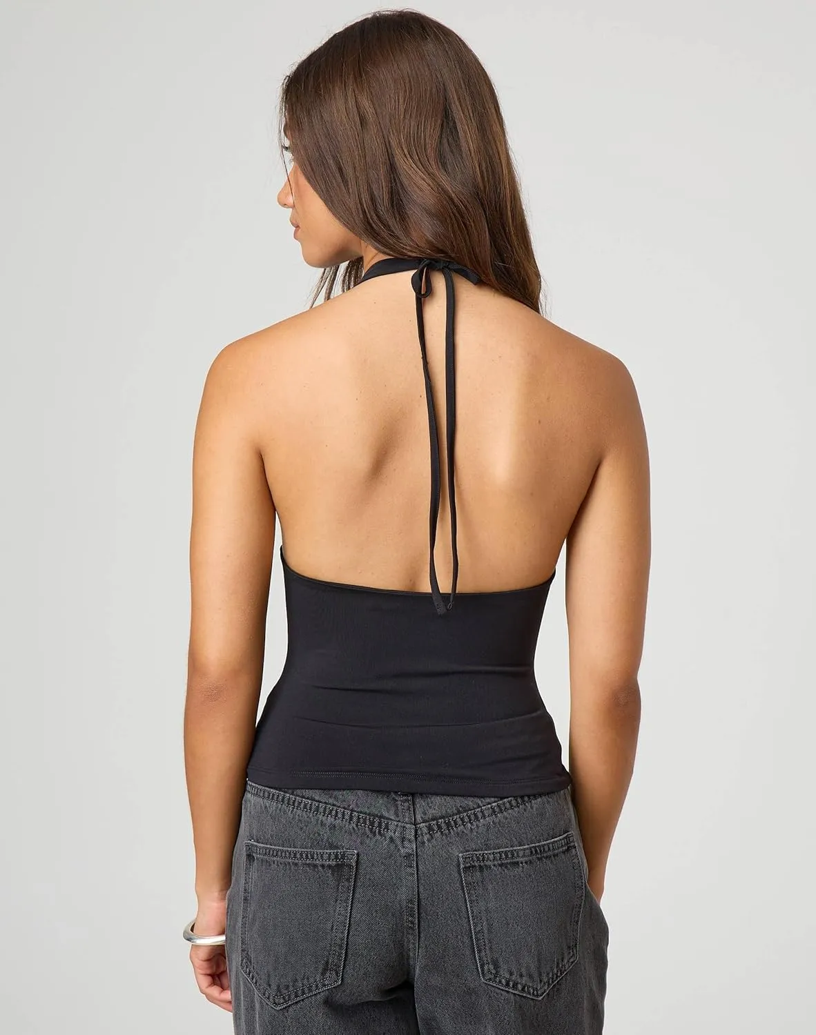 Open Back High Neck Tank Tops for Women Halter Mockneck Sleeveless Backless Floral Crop Top Y2k Summer Going Out Tops