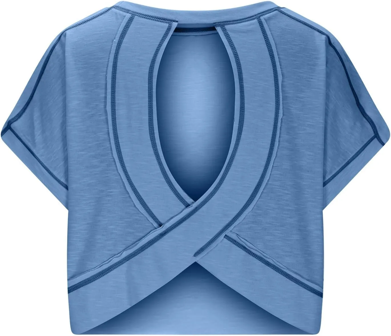 Open Back Tops for Women Backless Workout Short Sleeve Shirts Gym Yoga Athletic Tshirt 2025 Slouchy Crop Running Tees