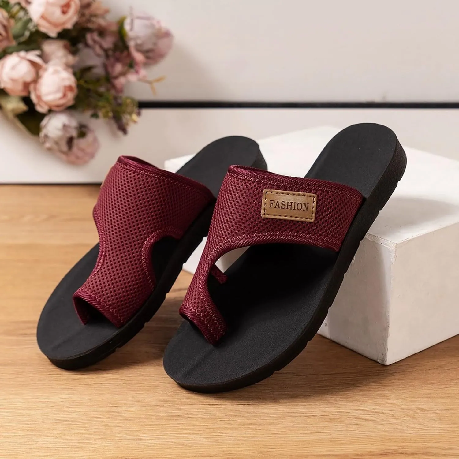 Orthopedic Sandals for Women Beach Slide Sandal Arch Support Flip Flops Comfortable Vacation Thong Sandals