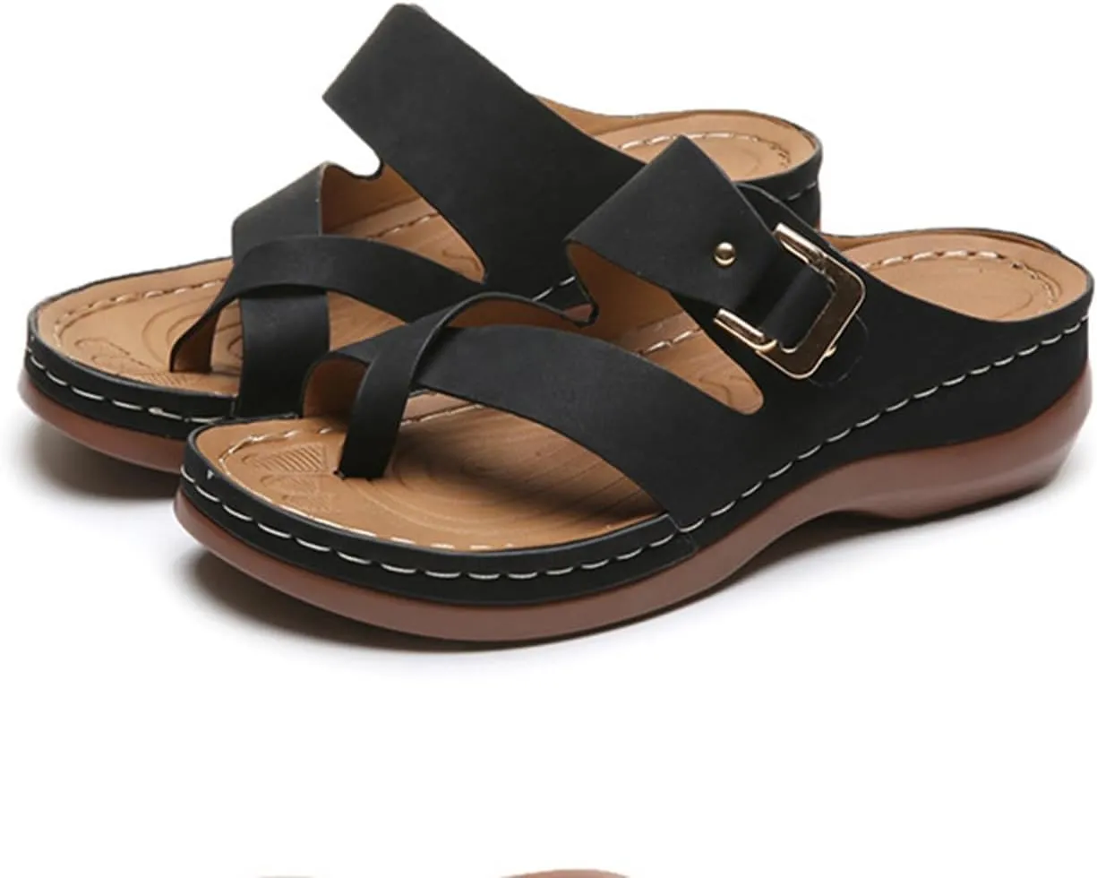 Orthopedic Sandals for Women Comfortable Breathable Hollow Mesh Flip Flops Dressy Casual Splicing Walking Shoes