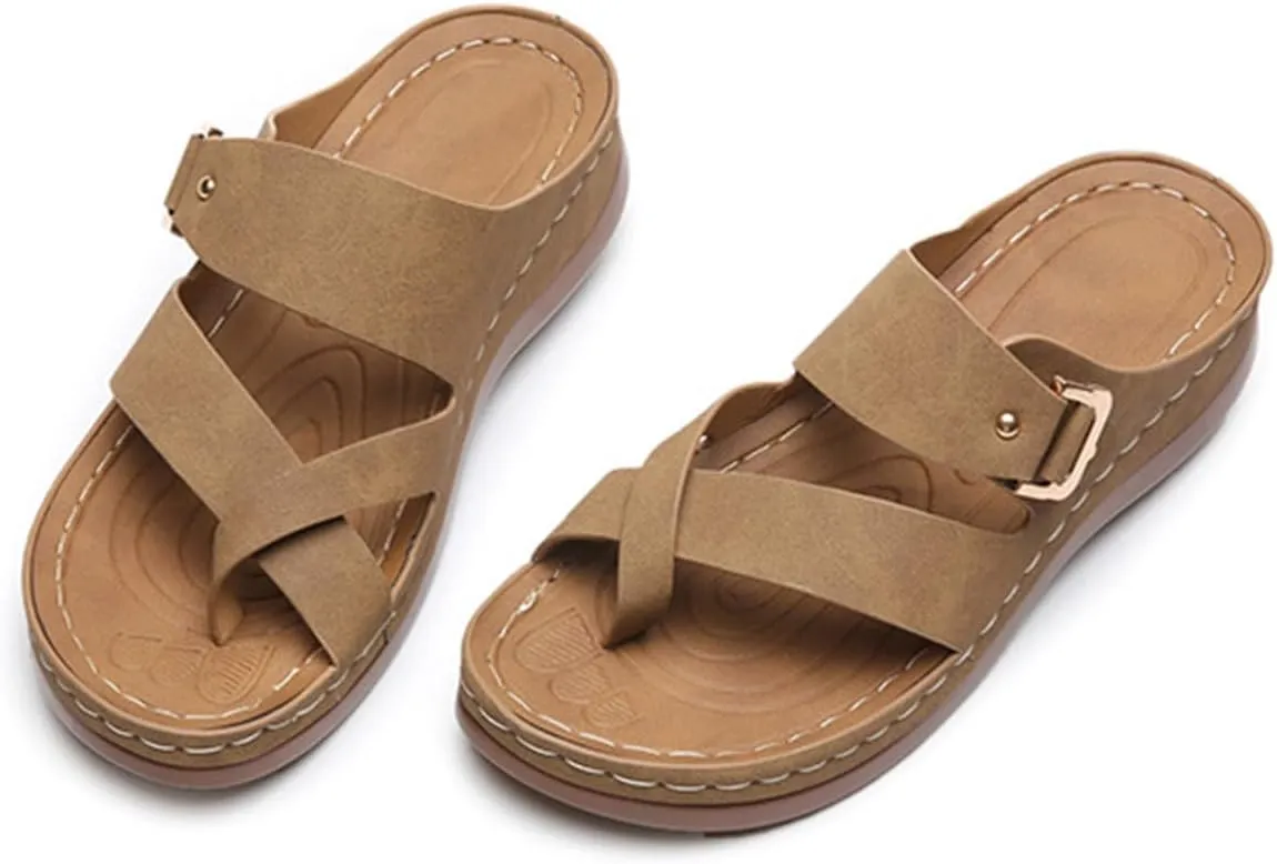 Orthopedic Sandals for Women Comfortable Breathable Hollow Mesh Flip Flops Dressy Casual Splicing Walking Shoes