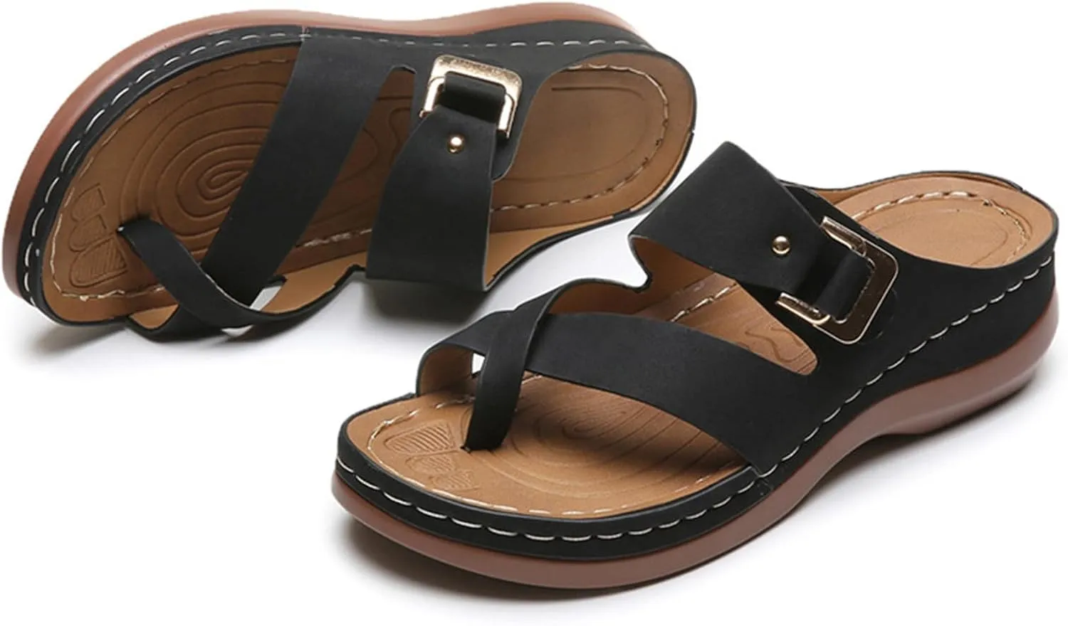 Orthopedic Sandals for Women Comfortable Breathable Hollow Mesh Flip Flops Dressy Casual Splicing Walking Shoes