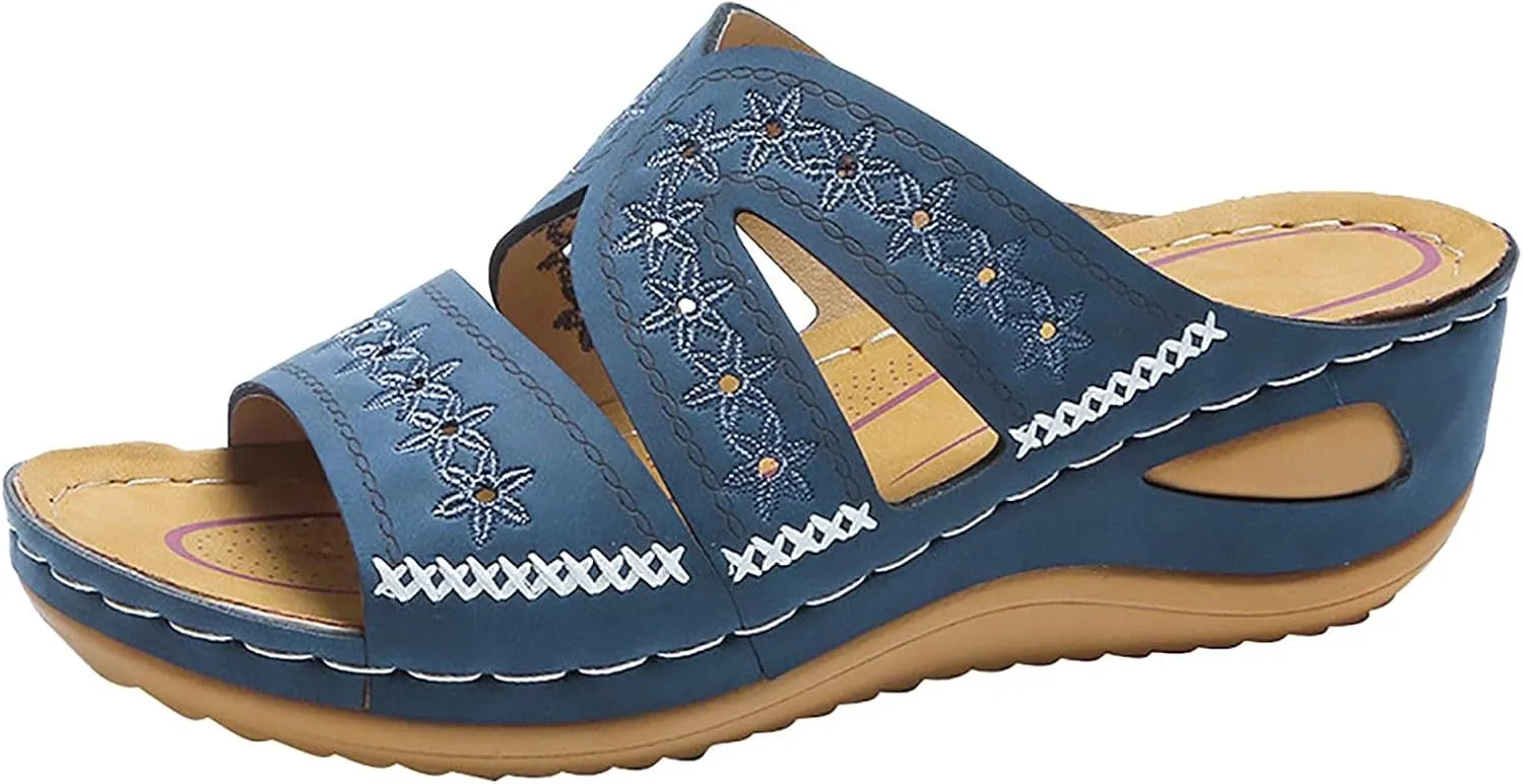 Orthopedic Sandals for Women Dressy Comfortable Arch Support Wedge Sandals Best Walking Flip Flops Sandals 2025