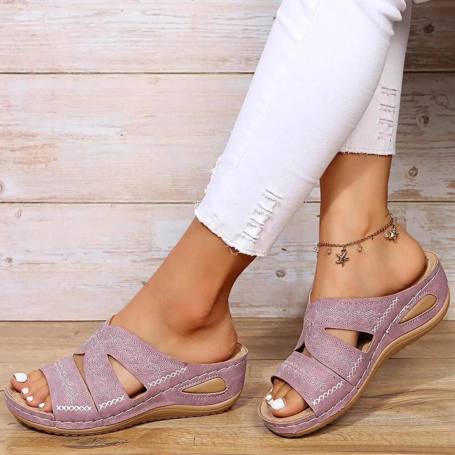 Orthopedic Sandals for Women Dressy Summer Comfortable Sandals with Arch Support Wedge Sandals Flip Flops Sandals