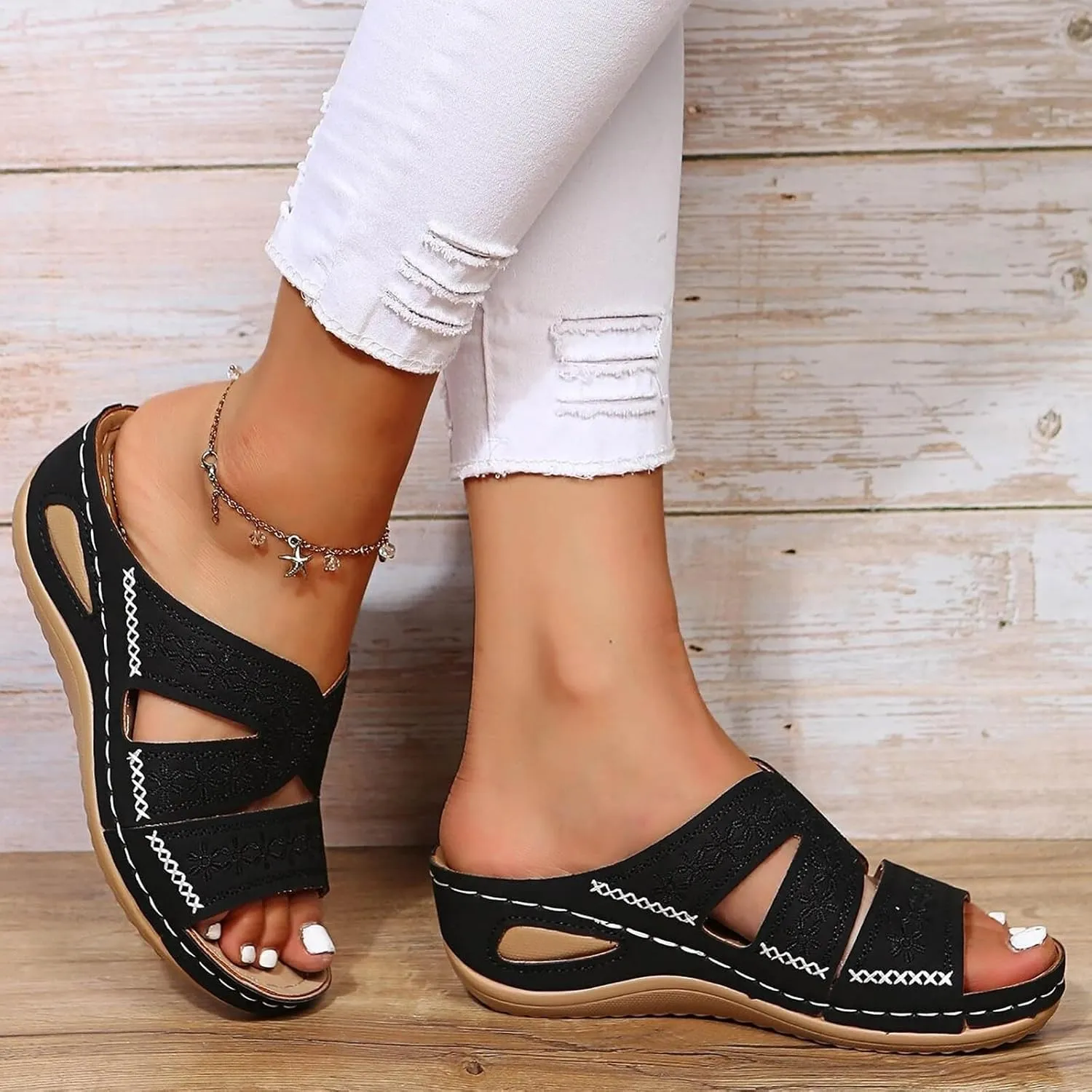 Orthopedic Sandals for Women Dressy Summer Comfortable Sandals with Arch Support Wedge Sandals Flip Flops Sandals