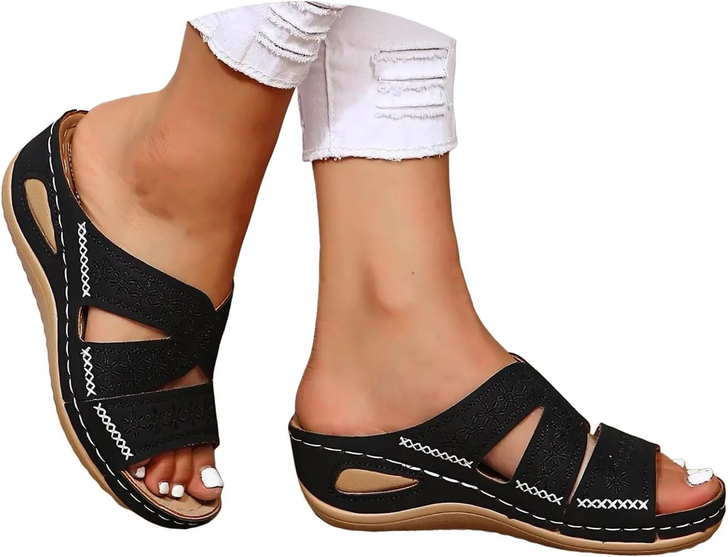 Orthopedic Sandals for Women Dressy Summer Comfortable Sandals with Arch Support Wedge Sandals Flip Flops Sandals