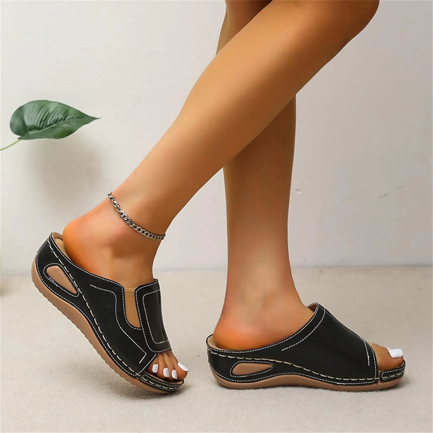 Orthopedic Sandals for Women Waterproof Outdoor Sandals Comfortable Arch Support Damping Sole Upgradation Stretch Wide Width Platform Wedge Slippers Breathable Sandal Summer Walking Dressy Flip Flop