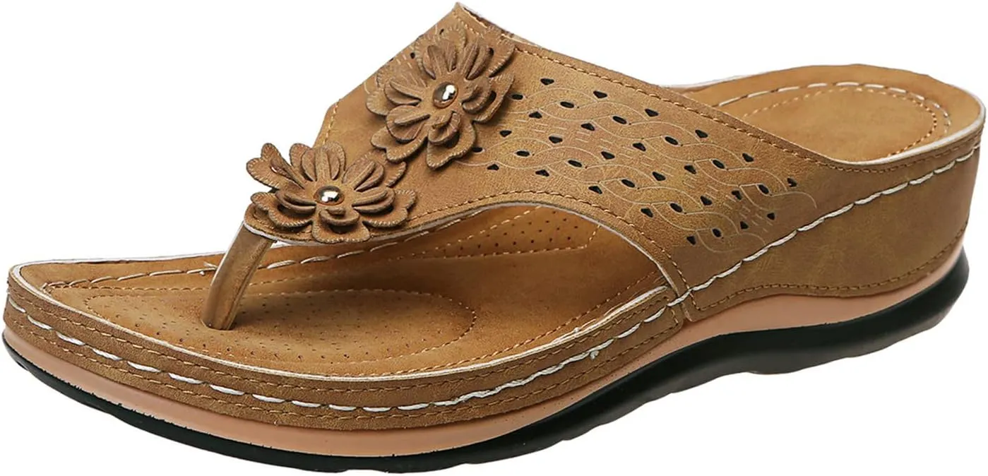Orthopedic Sandals for Women,Womens Sandals with Arch Support Sandals Flip Flops Wedge Walking Sandals Platform Sandals Shoes