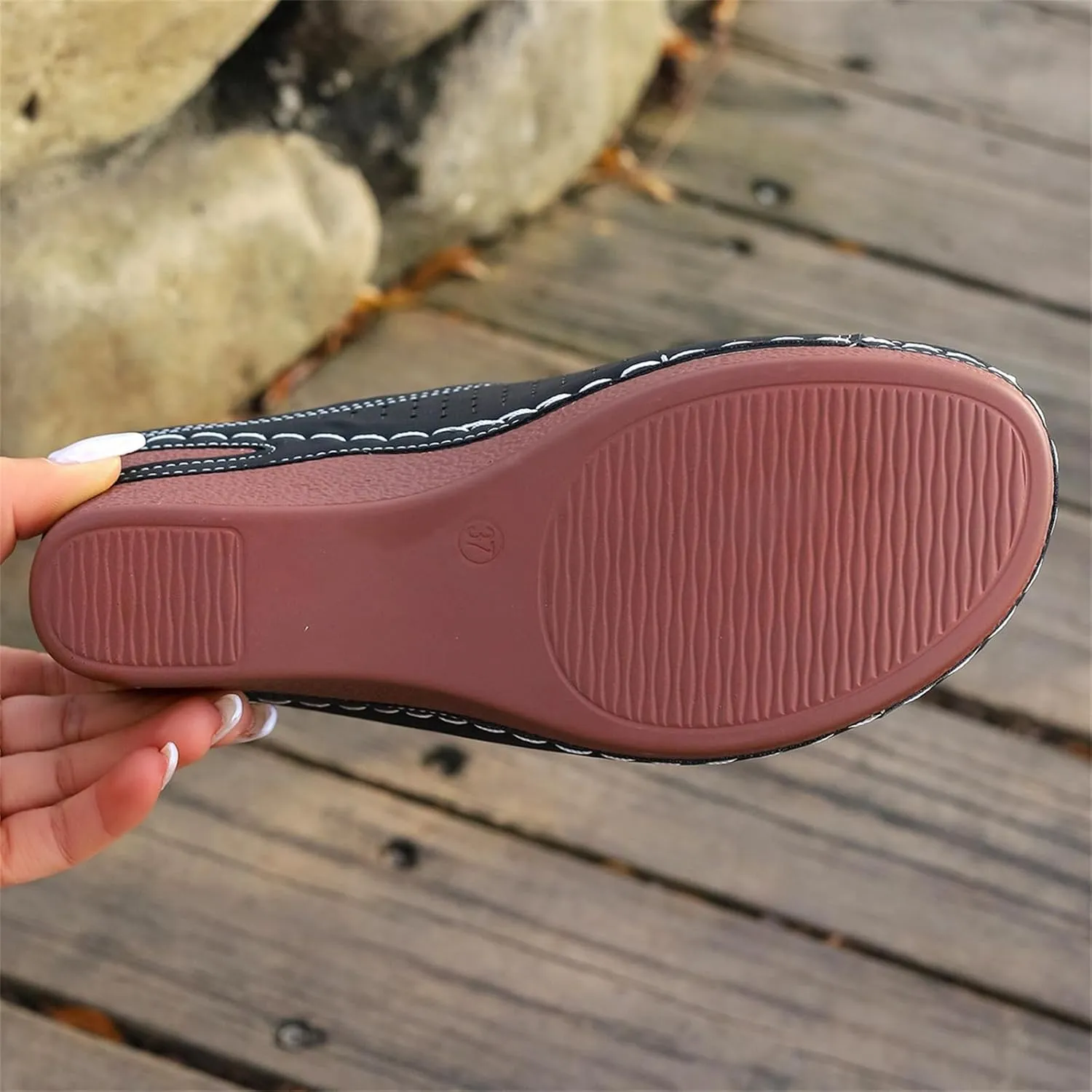 Orthopedic Slippers for Women Platform Wedge Sandals Summer Hollow Out Sandals Fish Mouth Open Toe Breathable Slippers Comfortable Slip on Walking Shoes