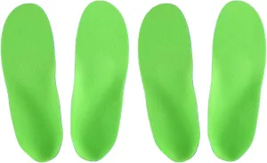 Orthotic Cushioning Arch Support Shoe Insoles Comfortable Relief Running Training Plantar Fasciitis PU Foam Blue Green 24cm 2 Pairs