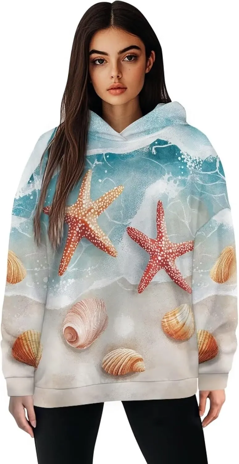 Poceacles Womens Hoodies Oversized Sweatshirts Loose Fit Long Sleeve Hooded Sweaters Pullover Hooded Sweatshirt Preppy Outfit