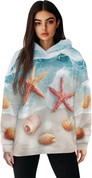 Poceacles Womens Hoodies Oversized Sweatshirts Loose Fit Long Sleeve Hooded Sweaters Pullover Hooded Sweatshirt Preppy Outfit