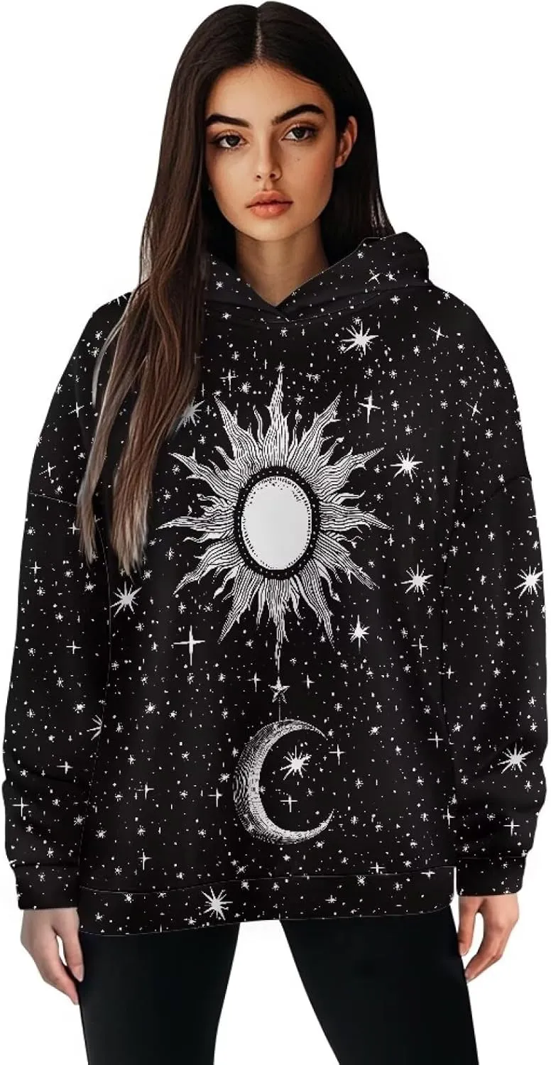 Poceacles Womens Hoodies Oversized Sweatshirts Loose Fit Long Sleeve Hooded Sweaters Pullover Hooded Sweatshirt Preppy Outfit