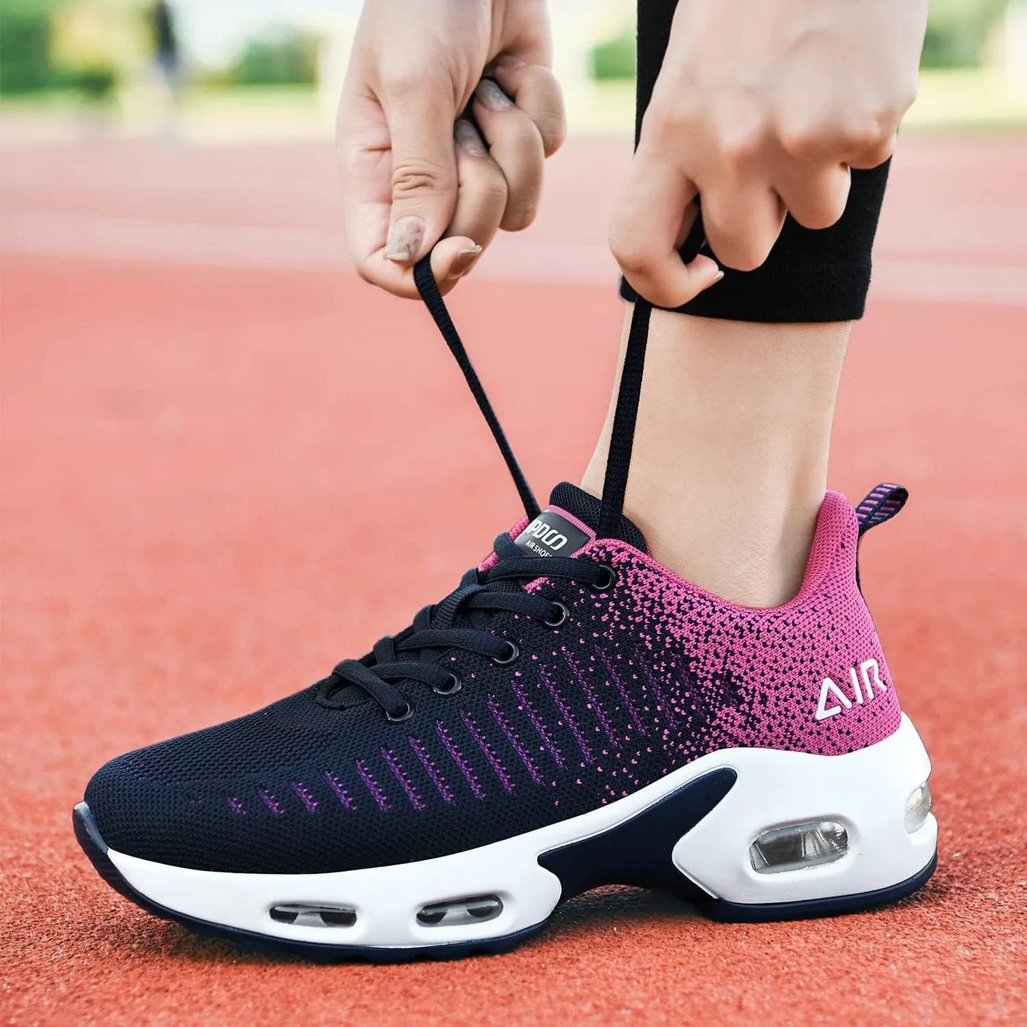 QAUPPE Womens Fashion Lightweight Air Sports Walking Sneakers Breathable Gym Jogging Running Tennis Shoes US 5.5-11 B(M)