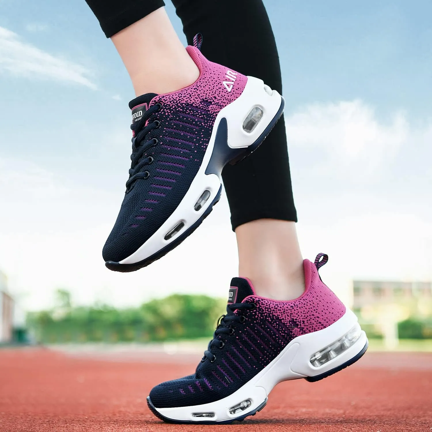 QAUPPE Womens Fashion Lightweight Air Sports Walking Sneakers Breathable Gym Jogging Running Tennis Shoes US 5.5-11 B(M)
