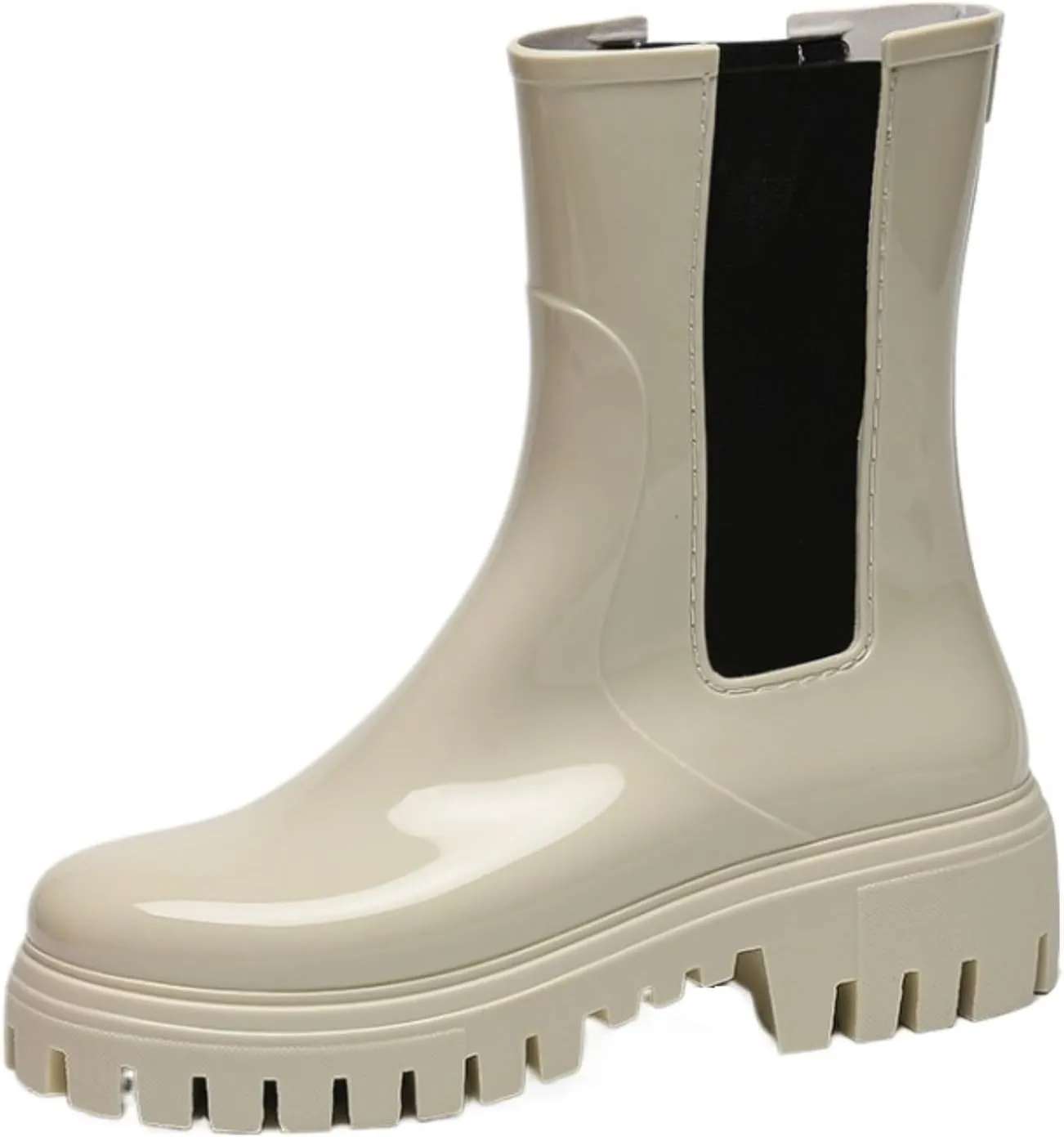 Rain Boots Footwear Women's Mid Tube Thick Soled High Top Rain Boots Waterproof And Non Slip Water Shoes Outdoor Work Boots