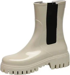 Rain Boots Footwear Women's Mid Tube Thick Soled High Top Rain Boots Waterproof And Non Slip Water Shoes Outdoor Work Boots