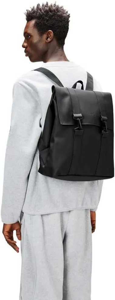 RAINS Messenger Bag, Backpack, Waterproof Classic Contemporary for travel and everyday use - Black