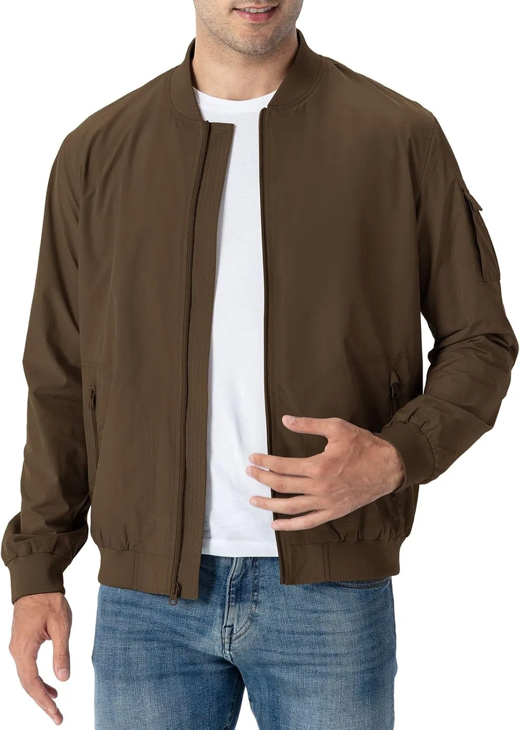 Rdruko Men's Lightweight Bomber Jacket Causal Fashion Stylish Windbreaker Light Jacket