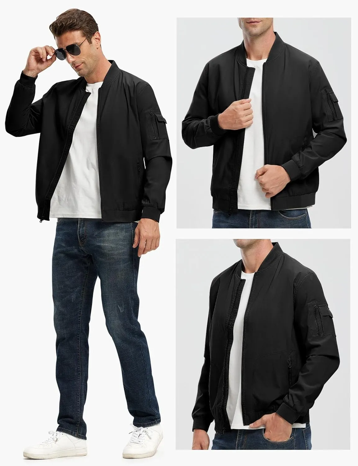 Rdruko Men's Lightweight Bomber Jacket Causal Fashion Stylish Windbreaker Light Jacket