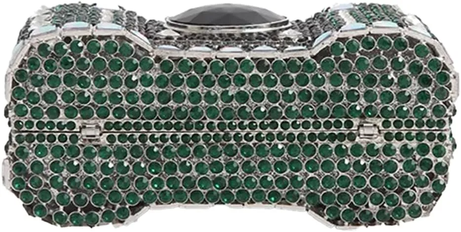Retro Crystal Camera Shaped Clutch Purse for Women Twinkly Gemstones Evening Bag Glitter Bride Wedding Guest Handbag