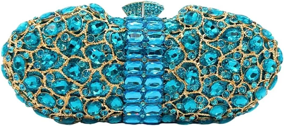Rhinestone Pillow Evening Bag for Women Shinny Gemstone Clutch Purse Formal Occasion Handbag Wedding Purse