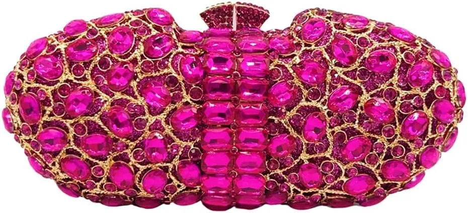 Rhinestone Pillow Evening Bag for Women Shinny Gemstone Clutch Purse Formal Occasion Handbag Wedding Purse