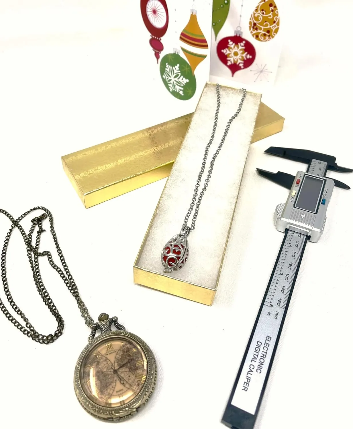 RJ Displays - 6 Pack Gold Foil Paper Cotton Filled Cardboard Watch, Necklace, Bracelet, Anklet Jewelry Gift box Size- (8.1" x 2,2" x 1")
