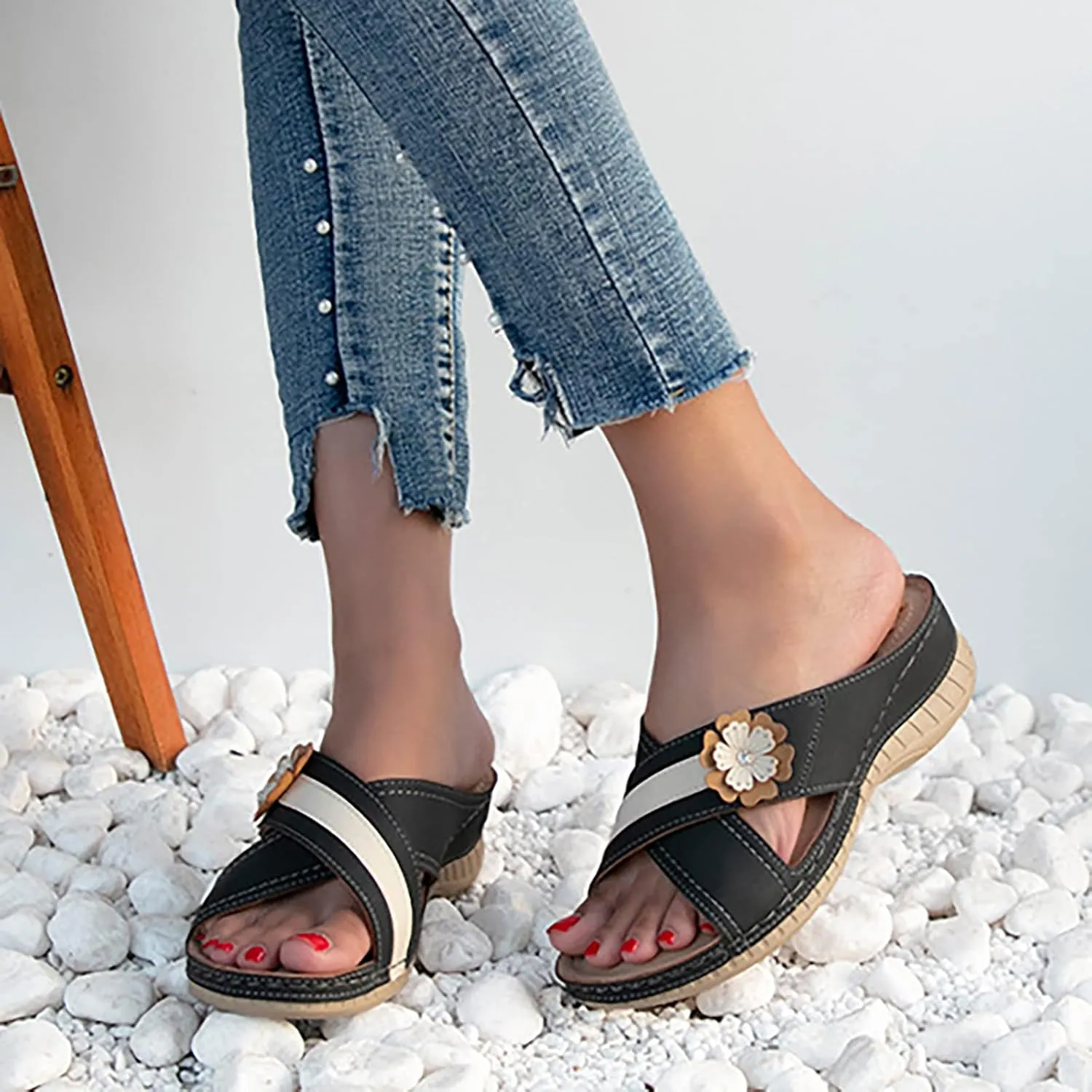 Sandalias OrtopDicas Para Mujer Para Hombre Cute Summer Sandals for Women Summer Shoes for Women 2024 White Summer Wedge Sandals Womens Retro Orthopedic Sneakers Size 7 Womens Dress Sandals Size 8