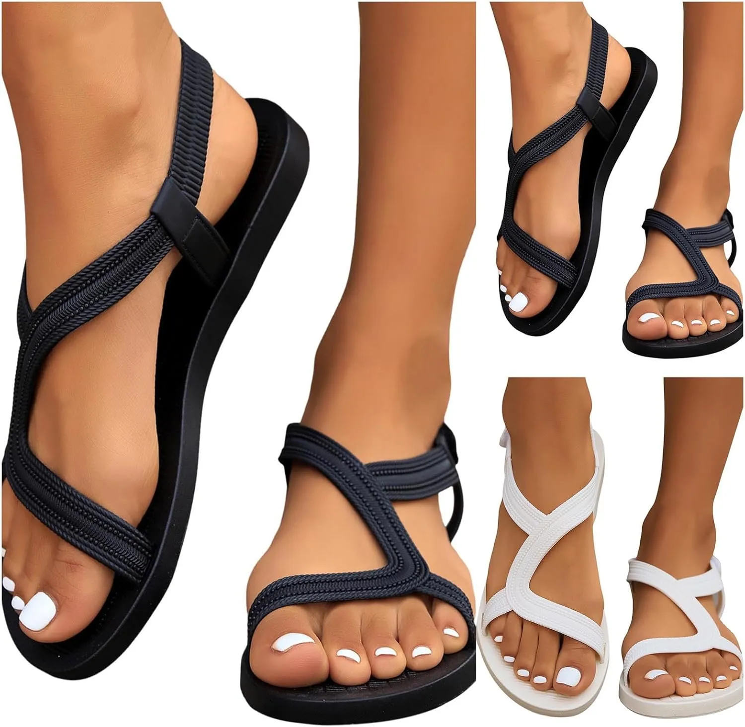 Sandals for Women Open Toe Slingback Shoes Orthopedic Sandals Wedges Sandals for Women Flat Sandals for Women