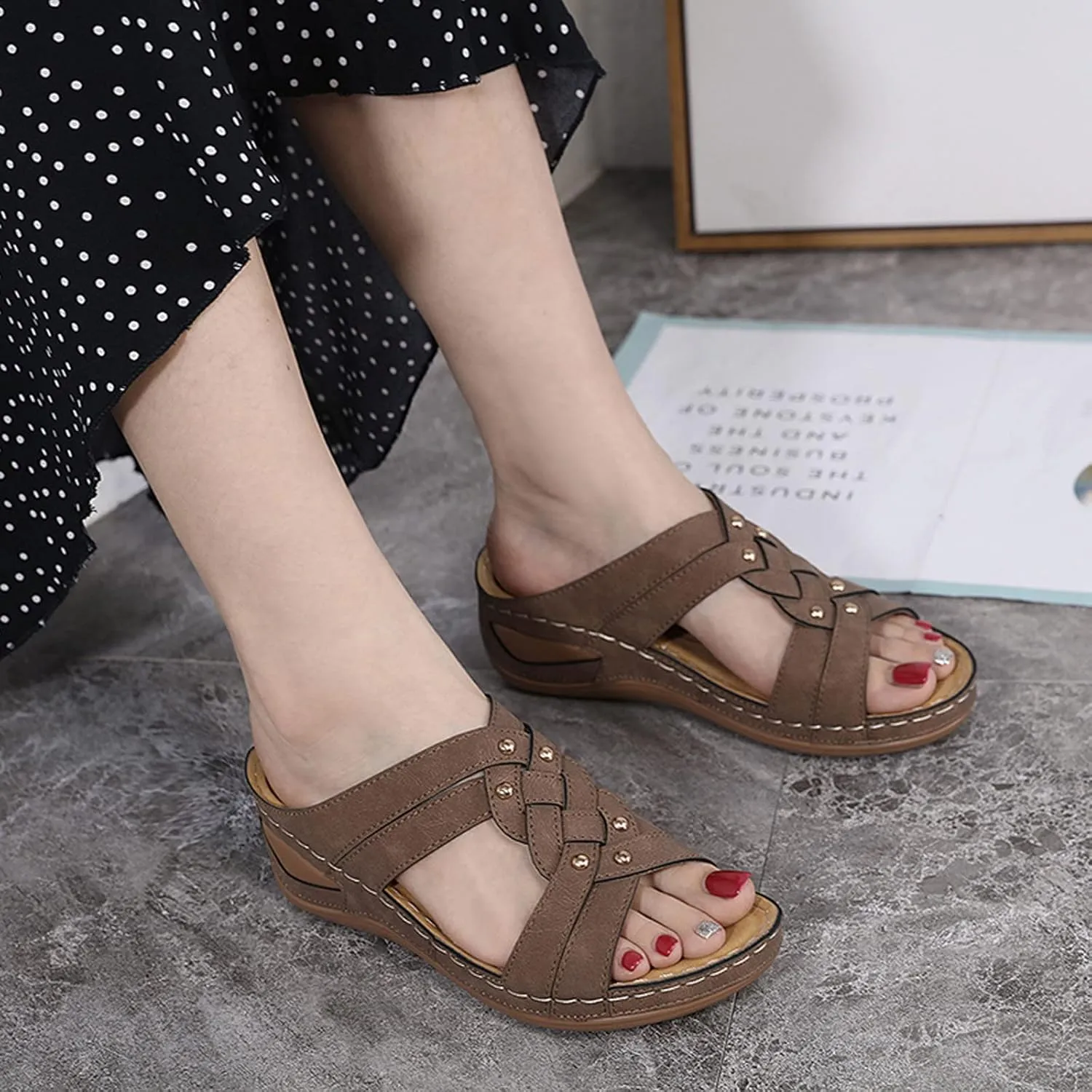 SBGMoSJ Orthopedic Shoes for Women Sandals Orthopedic Shoes Woman Walking Mens Orthopedic Slides Size 13 Womens Extra Wide Orthopedic Walking Shoes Size 11 Extra Wide Wide Feet Heels Womens Flip Flop