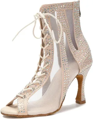 Sexy Dance Boots - Salsa, Jazz, Tango Shoes with 9CM (3.54") Heels for Ballroom & Pole Dancing