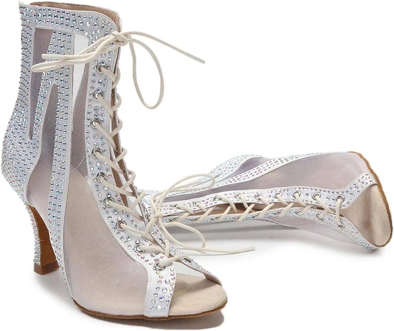Sexy Dance Boots - Salsa, Jazz, Tango Shoes with 9CM (3.54") Heels for Ballroom & Pole Dancing