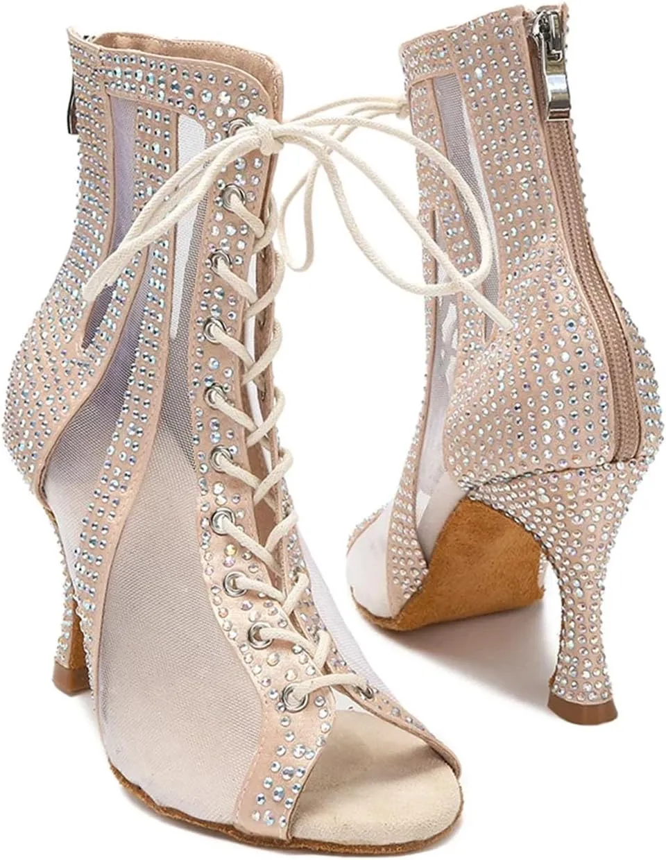 Sexy Dance Boots - Salsa, Jazz, Tango Shoes with 9CM (3.54") Heels for Ballroom & Pole Dancing