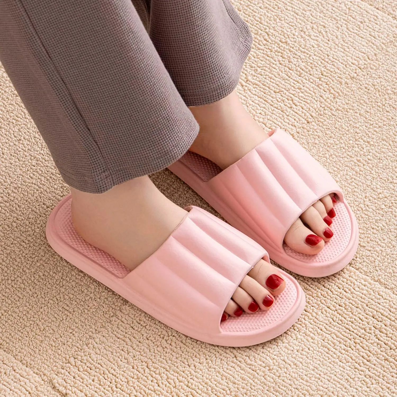 Shower Sandals Women's Slippers with Arch Support Shower Shoes for Living Room Pool Beach Spa Public Showers
