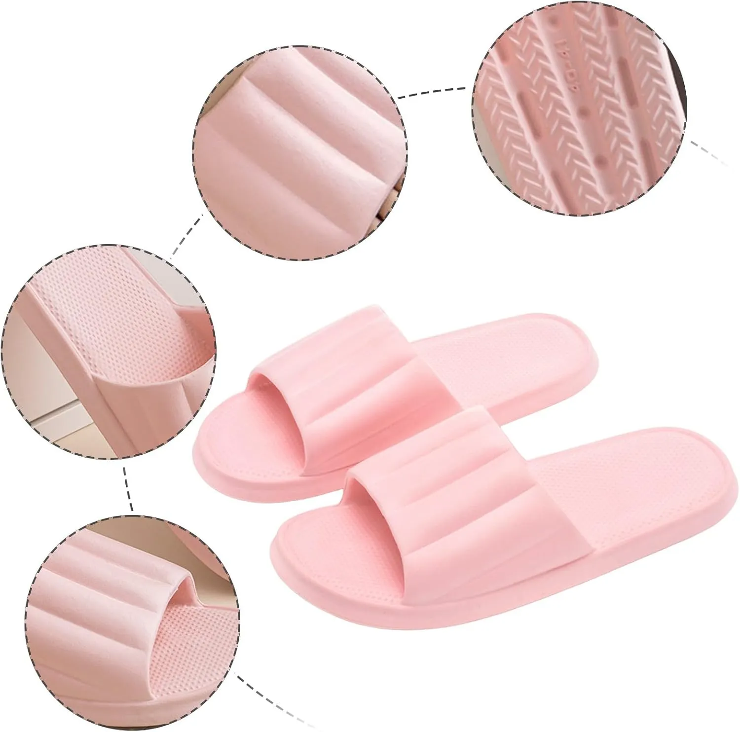 Shower Sandals Women's Slippers with Arch Support Shower Shoes for Living Room Pool Beach Spa Public Showers