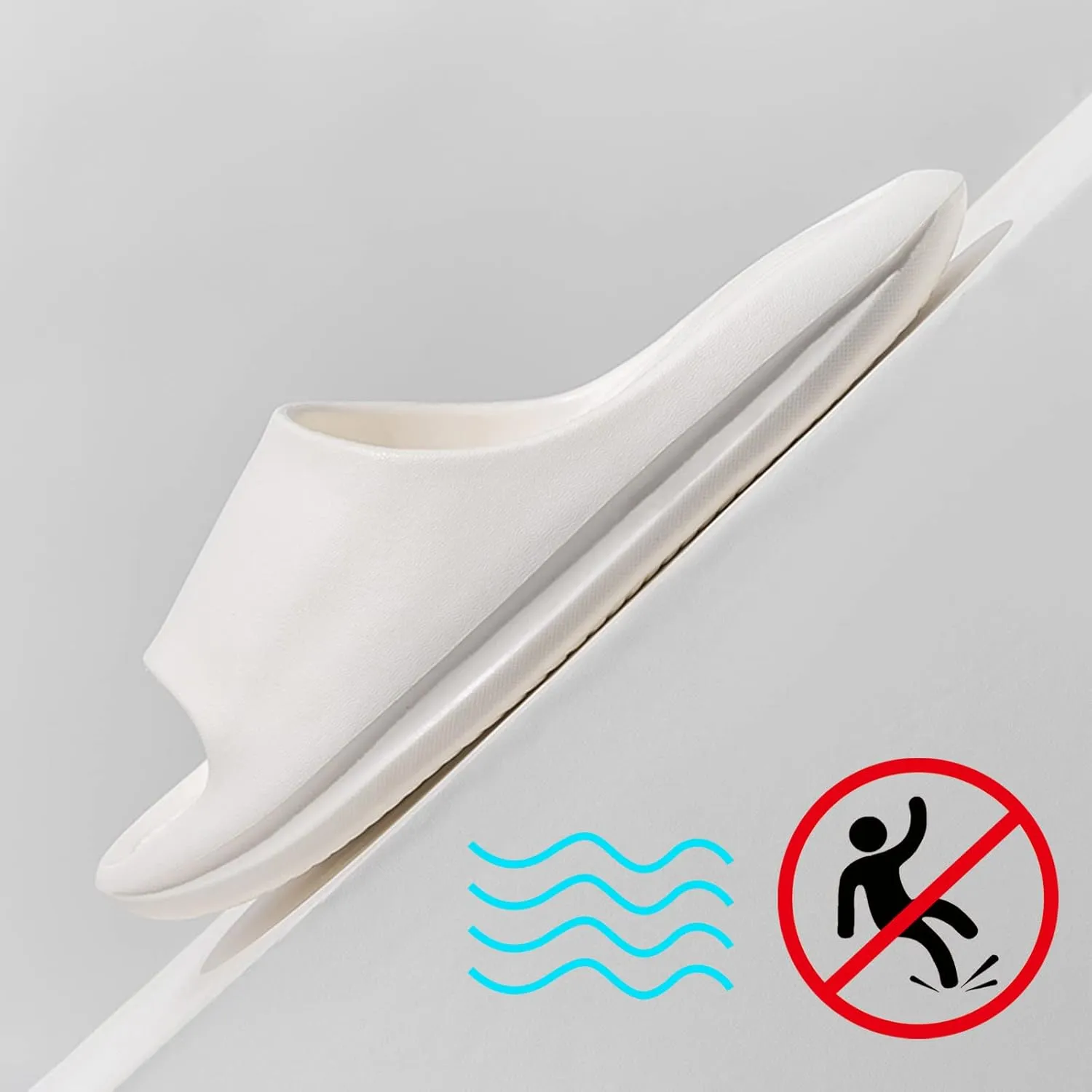 Shower Slippers Waterproof Flip Flops for Men Shower Shoes for Living Room Pool Beach Spa Public Showers