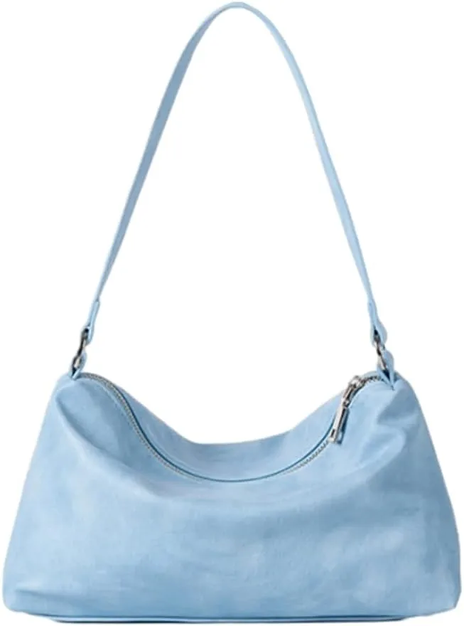 Slouchy Hobo Bags Women 2025 Spring Trendy Ultra Soft Foldable Shoulder Bag Clutch Handbag Tote Purses Bright Color