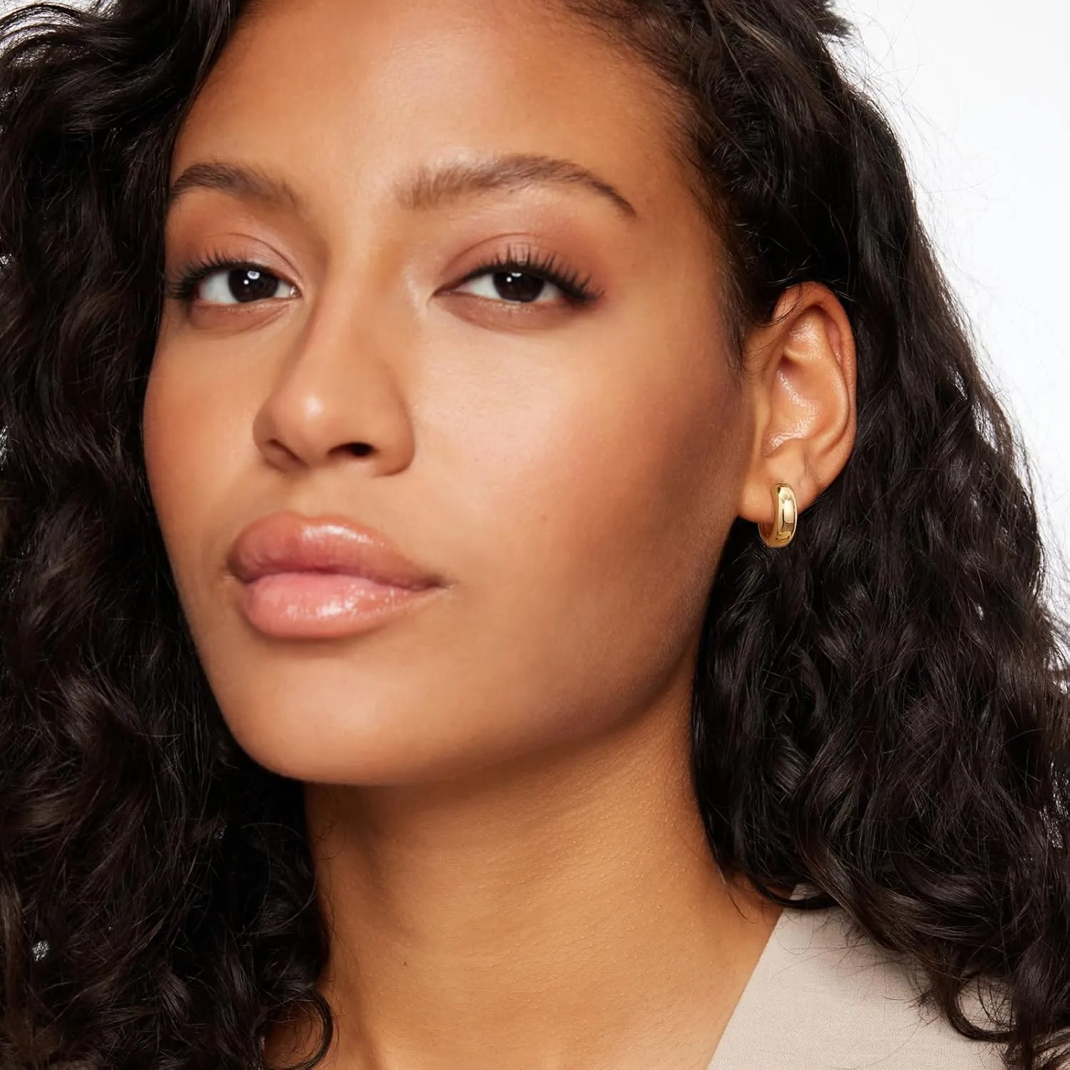 Small Dainty Gold Hoop Earrings for Women 18K Gold Plated Hoops Hypoallergenic Hoop Earrings