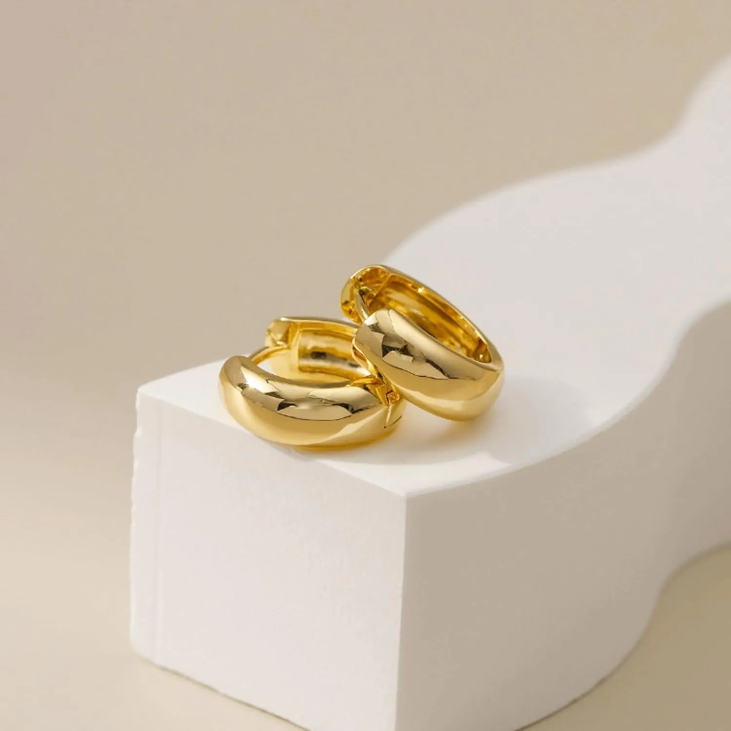 Small Dainty Gold Hoop Earrings for Women 18K Gold Plated Hoops Hypoallergenic Hoop Earrings