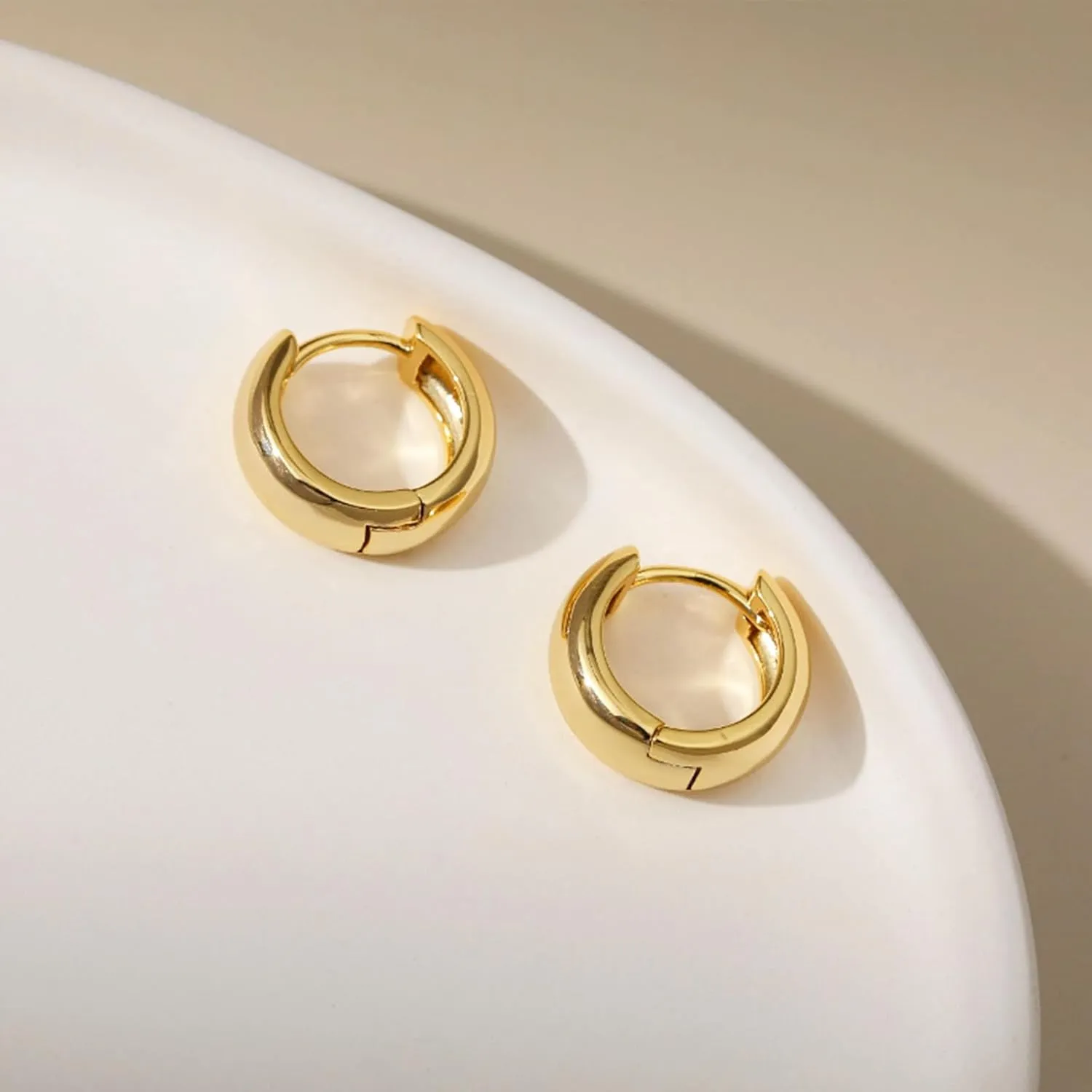 Small Dainty Gold Hoop Earrings for Women 18K Gold Plated Hoops Hypoallergenic Hoop Earrings